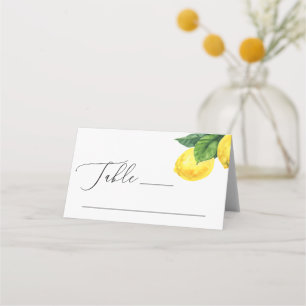 Cartão De Mesa Lemon Grove Wedding   Citros mediterrânicos Dobrad