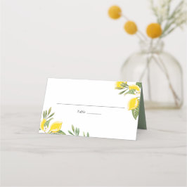Cartão De Mesa Lemon Wedch Place Card Rustic Foliage Citrus