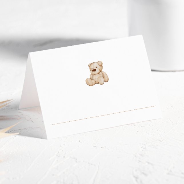 Cartão De Mesa Letras de Bloco de Madeira Neutral Boho (Criador carregado)