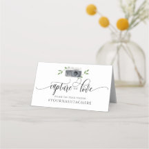 Letreiro de Hashtag de Casamento Caligrafia Aquare
