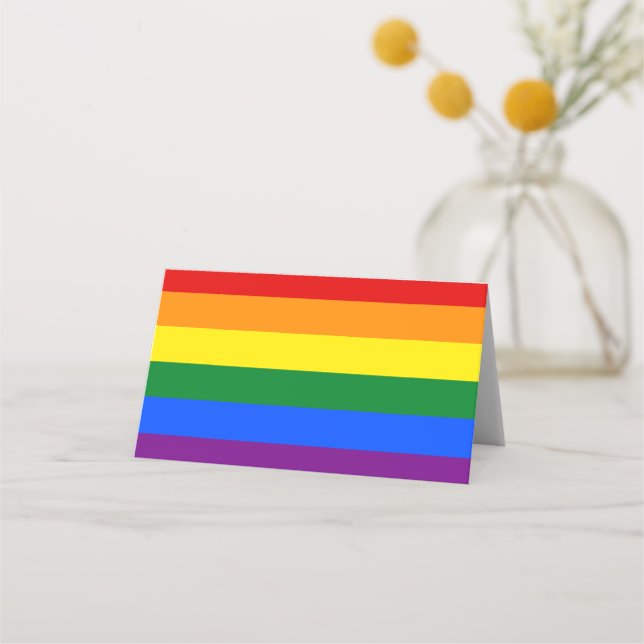 Cartão De Mesa LGBT Marca arco-íris (Frente)
