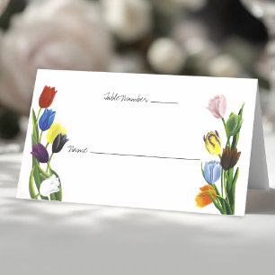 Cartão De Mesa LGBTQ mais Flores de Tulipas