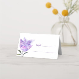 Cartão De Mesa Lilac Purple Flowers Watercolor Floral Wedding