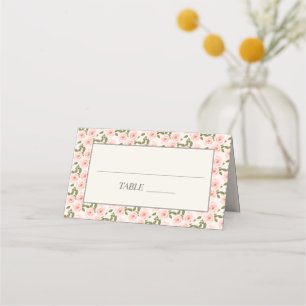 Cartão De Mesa Lindo Rosa Corado Floral Primavera