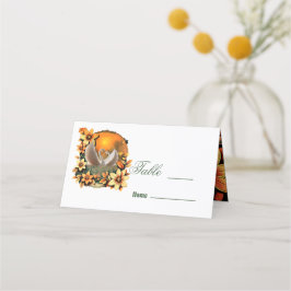 Cartão De Mesa Lindos cisnes apaixonados.