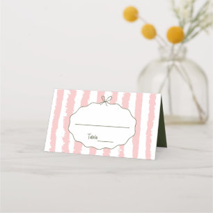 Cartão De Mesa Listras Caprichosas Casamento Pintado à Mão