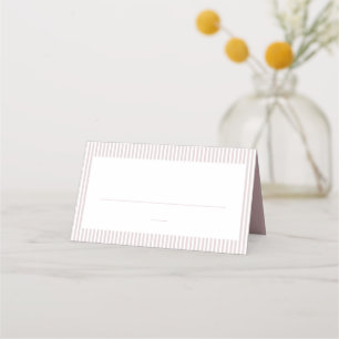 Cartão De Mesa Listras de seersucker rosa e branco no chá de bebê