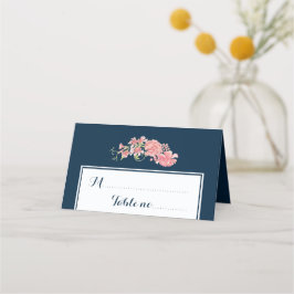 Cartão De Mesa Local de mesa de casamento do script de marinho fl