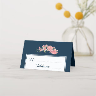 Cartão De Mesa Local de mesa de casamento do script de marinho fl