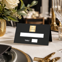 logotipo de negócios preto e branco evento