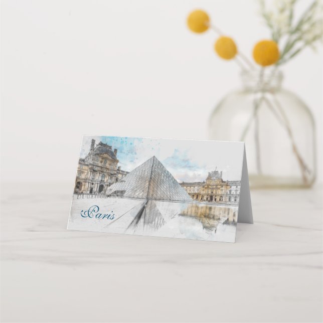 Cartão De Mesa Louvre Paris, França (Frente)