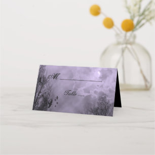 Cartão De Mesa Lua assombrada, ponto roxo, com placa de lugar de