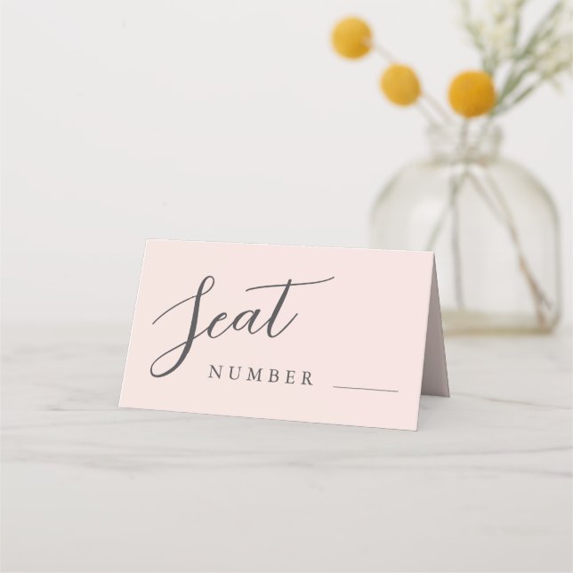 Cartão De Mesa Lugar de Casamento Rosa Romântico (Frente)