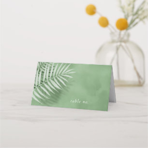 Cartão De Mesa Lush Palm Leaf Wedding Mesa No. Moss Green ID956
