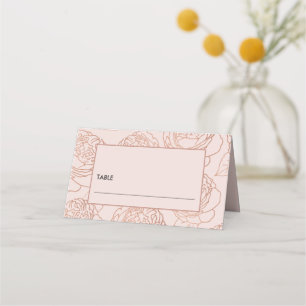 CARTÃO DE MESA LUXE ELEGANTE PINCO BRANCO ROSE CASAMENTO FLORAL D