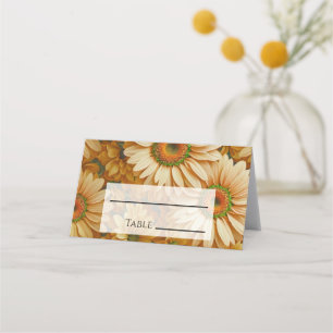 Cartão De Mesa Margarida amarela floral amarela