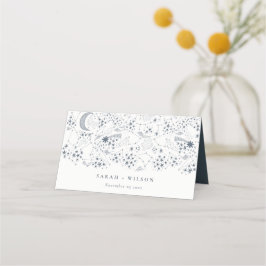 Cartão De Mesa Marinho Celestial Starry Night Moon Casamento