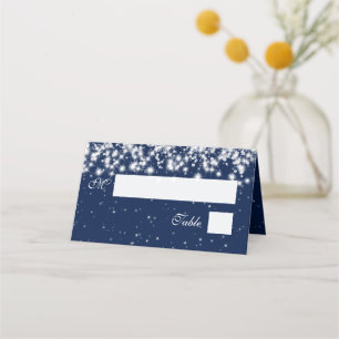 Cartão De Mesa Marinho de inverno azul de de espartilho de cart