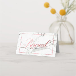 Cartão De Mesa Mármore PixDezines+Sinal Reservado Rosa Dourado de