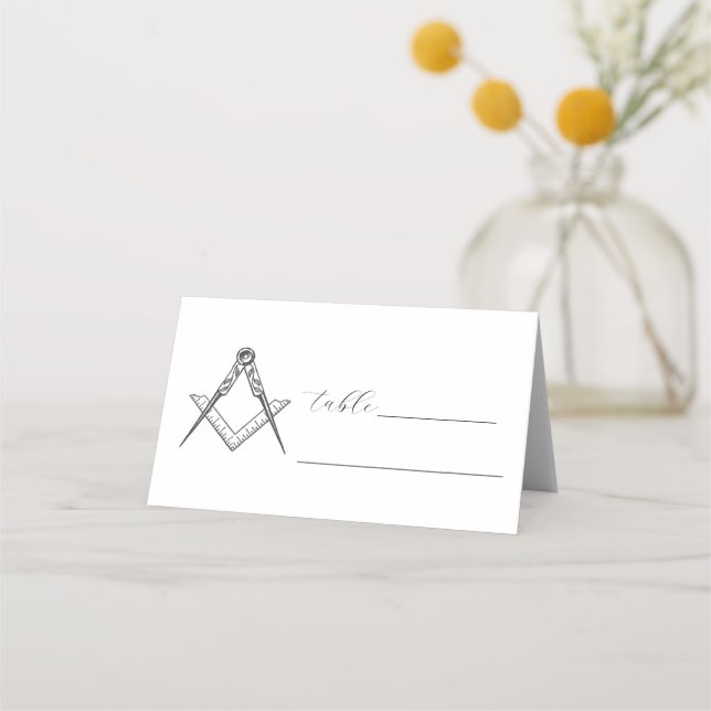 Cartão De Mesa Masonic Square e Compass Freemasonry (Frente)