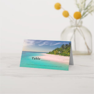 Cartão De Mesa Mesa Cênica da Praia Tropical Oceano Água-marinho