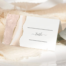 Cartão De Mesa Mesa de Casamento Chic Marfim Ouro Ágata