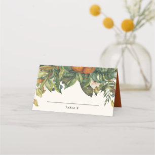 Cartão De Mesa Mesa de casamento da cor da laranja-rústica modern
