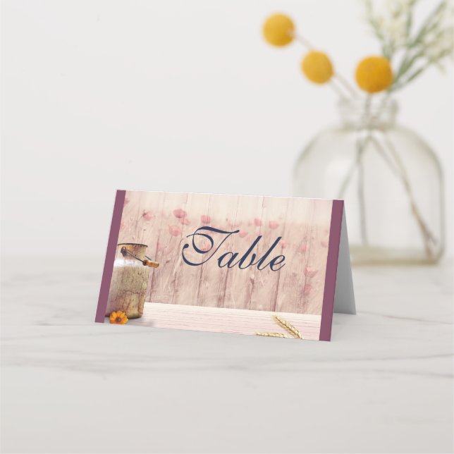 Cartão De Mesa Mesa De Casamento Da Rustic Milk Can Country (Frente)