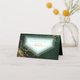 Cartão De Mesa Mesa De Casamento De Abstrato Dourada Linhas Finas