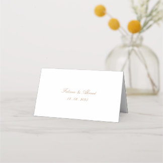 Cartão De Mesa Mesa de Casamento de Script Dourado Mínimo Elegant