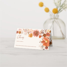 Cartão De Mesa Mesa De Casamento Do Assento De Queda Floral
