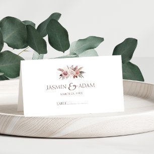 Cartão De Mesa Mesa de Casamento Dusty Rosa Pampas