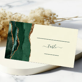Cartão De Mesa Mesa de Casamento Esmeralda Verde Ouro Ágata Marfi