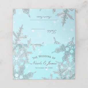 Cartão De Mesa Mesa de Casamento Flocos de Neve Azul Inverno Fant