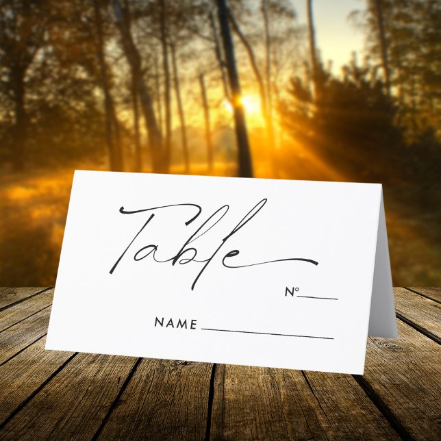 Cartão De Mesa Mesa de Saída de Casamento de Script de Caligrafia (Criador carregado)