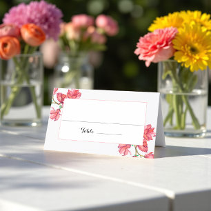 Cartão De Mesa Mesa Floral de Casamento Branco Rosa