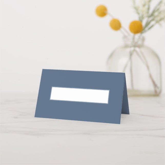 Cartão De Mesa Minimal Wedding slate blue modern blank place card (Frente)