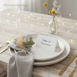 Cartão De Mesa Minimalist Elegant Typography, Custom Guest Name