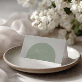 Cartão De Mesa Minimalist Sage Green Rustic Boho Arch Wedding