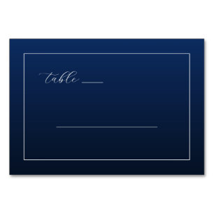 Cartão de Mesa Minimalista Azul Navy Elegante