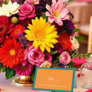 Cartão De Mesa Mistura e Casamento Minimalista de Elevação do Sol