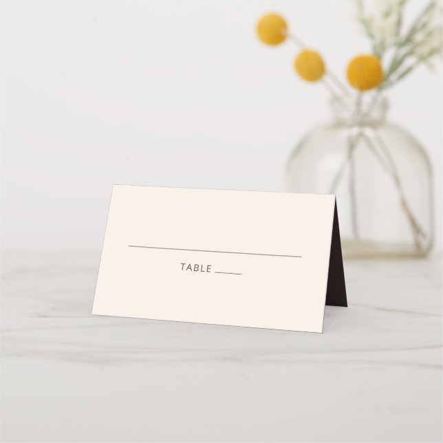Cartão De Mesa Modern Bold Typography Earthy Brown Cream Wedding (Frente)