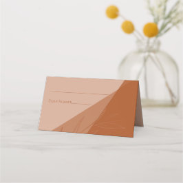 Cartão De Mesa Modern Terra Cotta Wedding