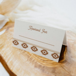 Cartão De Mesa Modern Western Wedding Place Card 