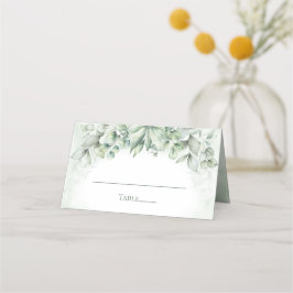 Cartão De Mesa Monograma Greenery Eucalyptus Wedding