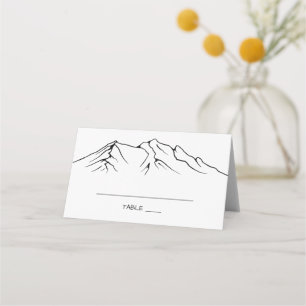 Cartão De Mesa Montanha russa de madeira Casamento branco