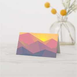 Cartão De Mesa Montanhas Russas Minimalista Geométrico