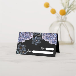 Cartão De Mesa Moody Black Floral Classic Whimsical Chic Wedding