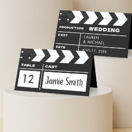 Cartão De Mesa Movie Film Clap Board Wedding Reception Table