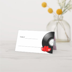 Cartão De Mesa Music Retro Vinyl Record Wedding Diversão